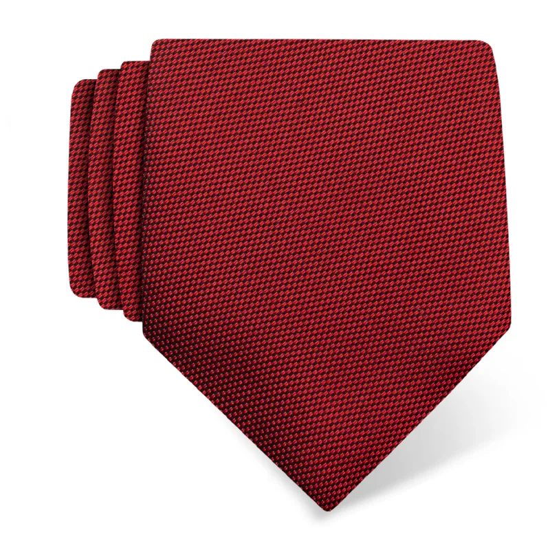Cravat CROATA Classic  Solid textured Red  Silk 100%  