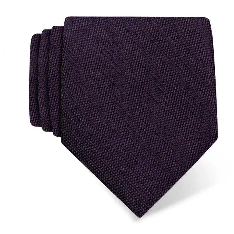 Cravat CROATA Classic  Solid textured Purple  Silk 100%  