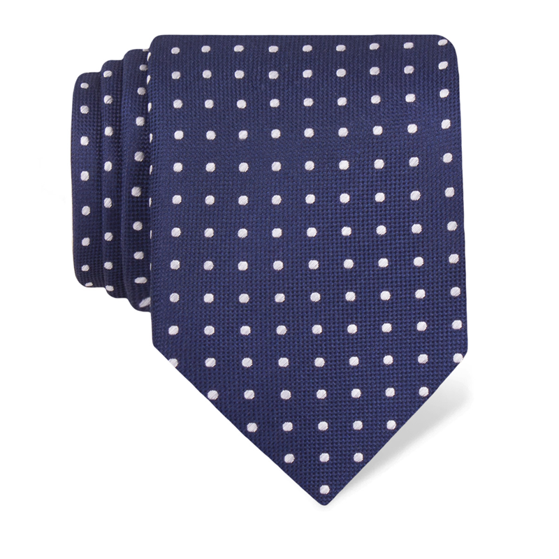 Cravat CROATA Classic  Dots Dark blue  Silk 100%  