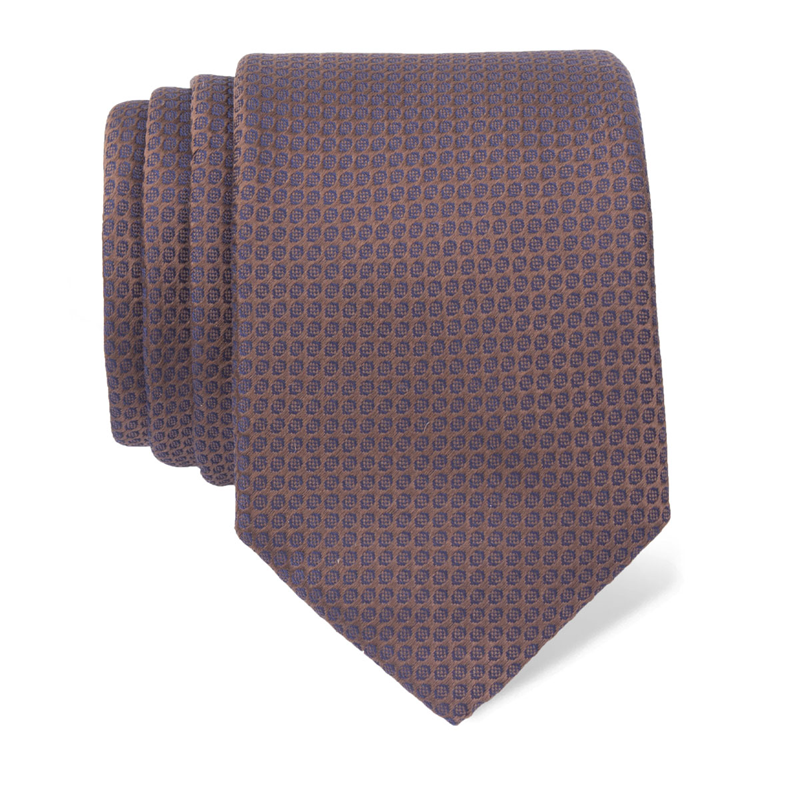 Cravat CROATA Classic  Small shapes Brown  Silk 100%  