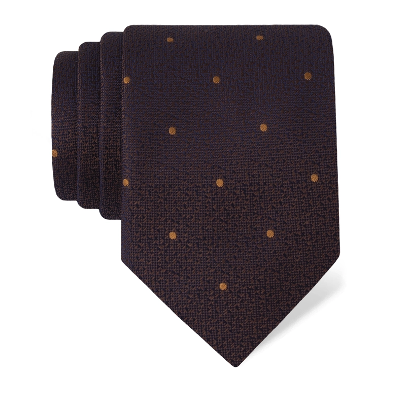 Cravat CROATA Classic  Dots Brown  Silk 100%  
