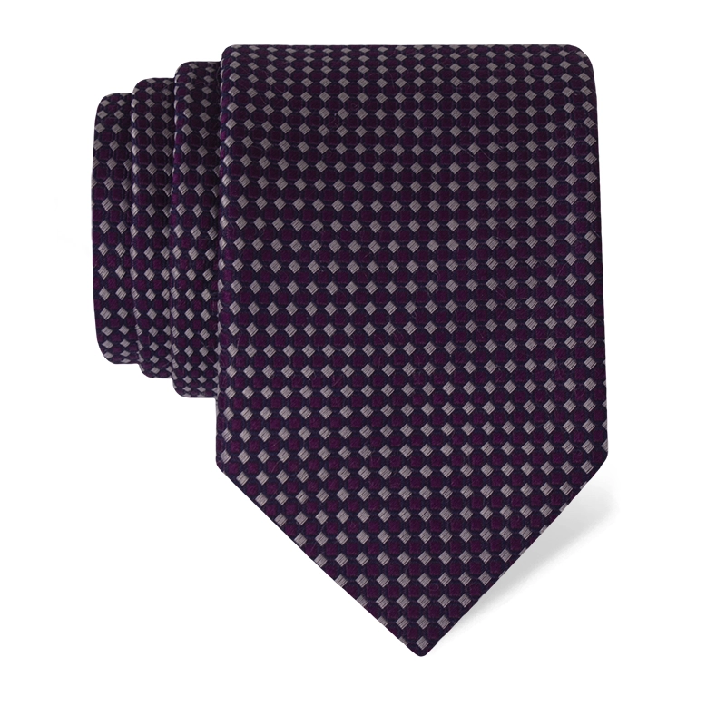 Cravat CROATA Classic  Small shapes Purple  Silk 100%  