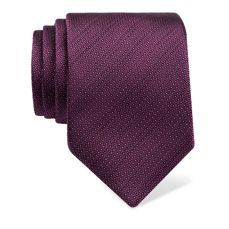 Cravat CROATA Classic  Small shapes Magenta  Silk 100%  