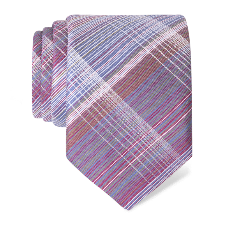 Cravat CROATA Classic  Checked Light blue  Silk 100%  