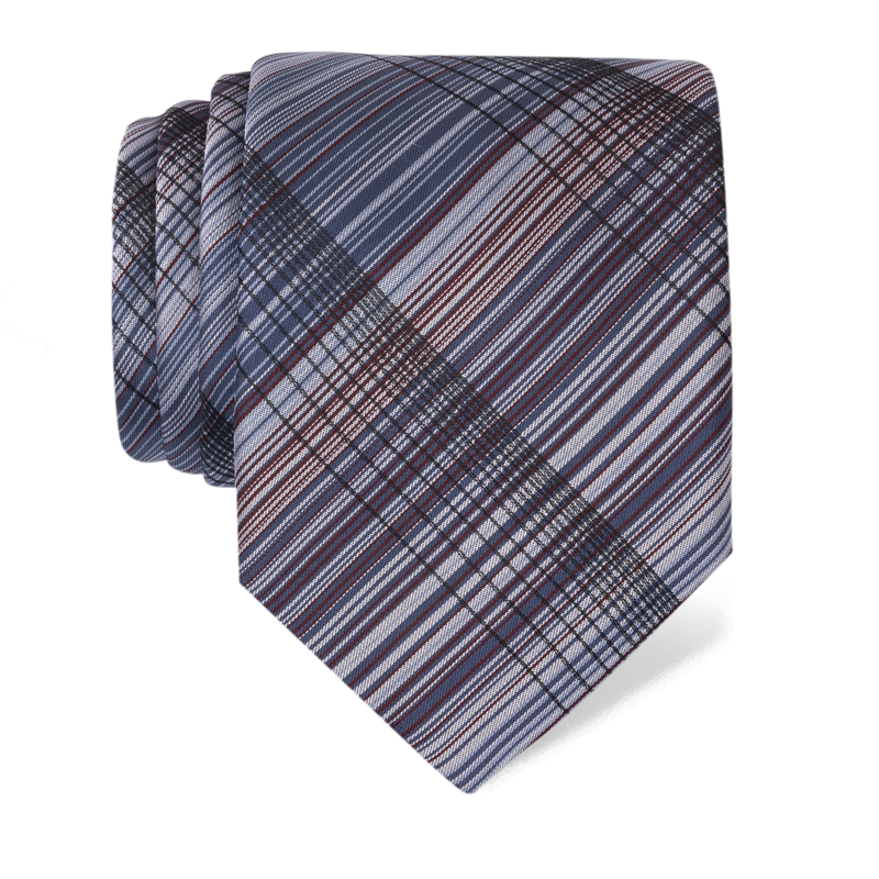 Cravat CROATA Classic  Checked Blue  Silk 100%  