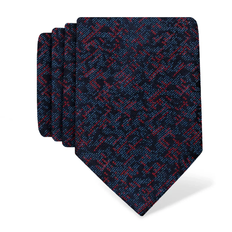 Cravat CROATA Classic  Small shapes Blue  Silk 100%  