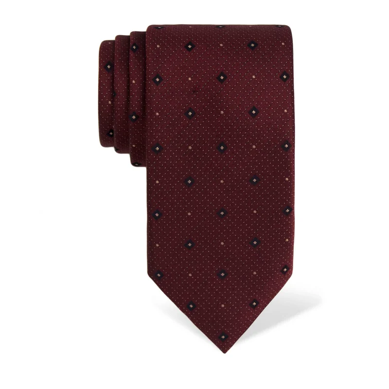 Cravat CROATA Classic  Dots Wine red  Silk 100%  