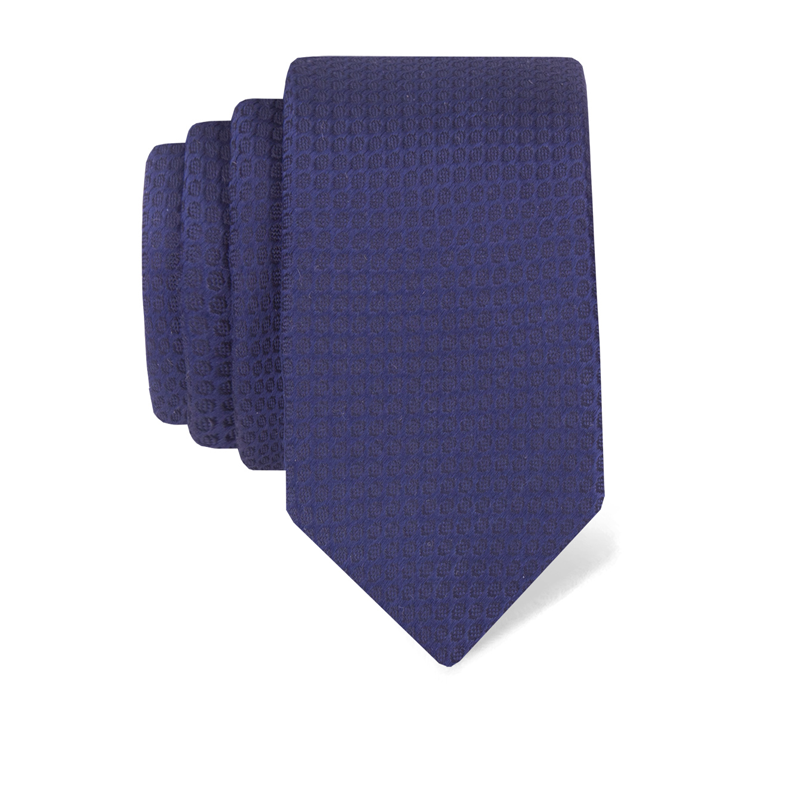 Cravat CROATA Classic  Small shapes Dark blue  Silk 100%  