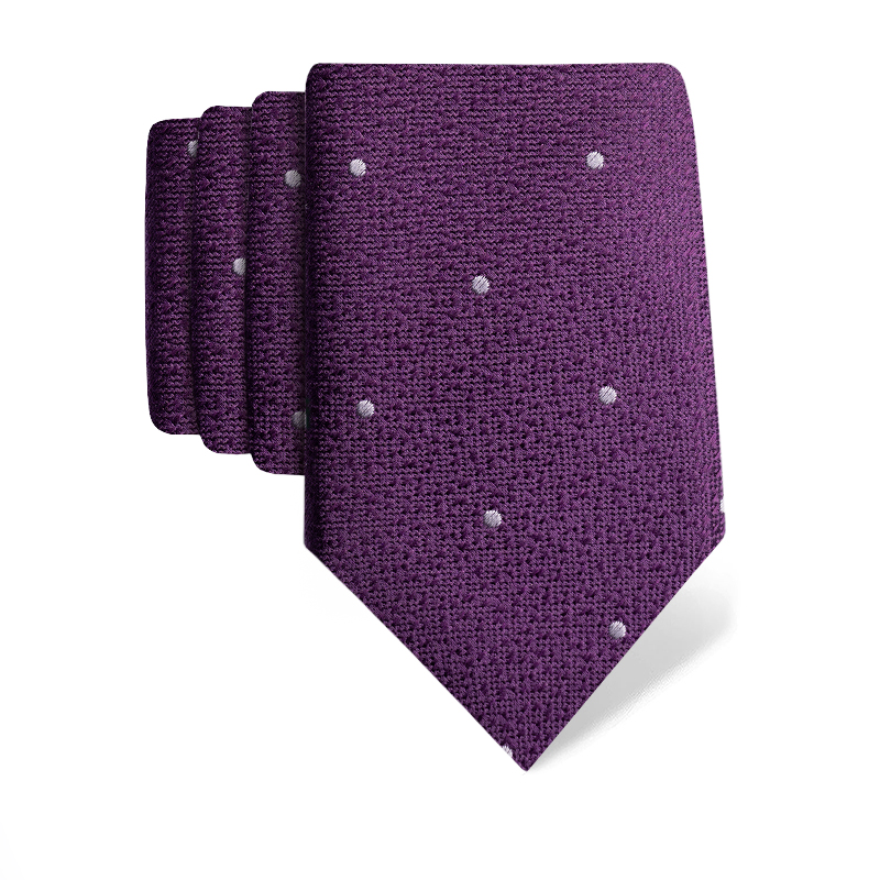 Cravat CROATA Classic  Dots Purple  Silk 100%  