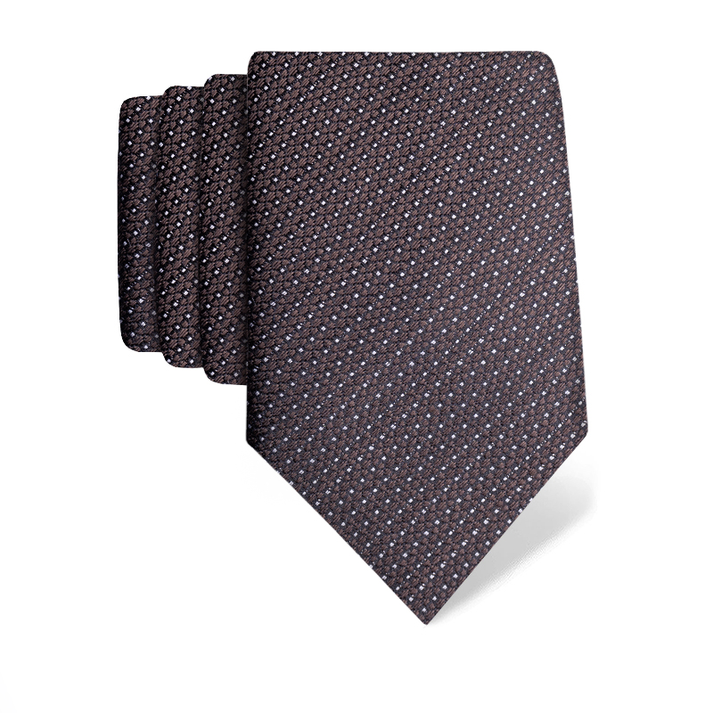Cravat CROATA Classic  Small shapes Brown  Silk 100%  