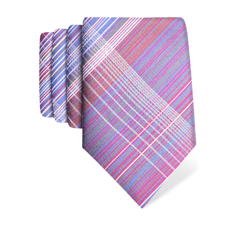 Cravat CROATA Classic  Checked Light blue  Silk 100%  