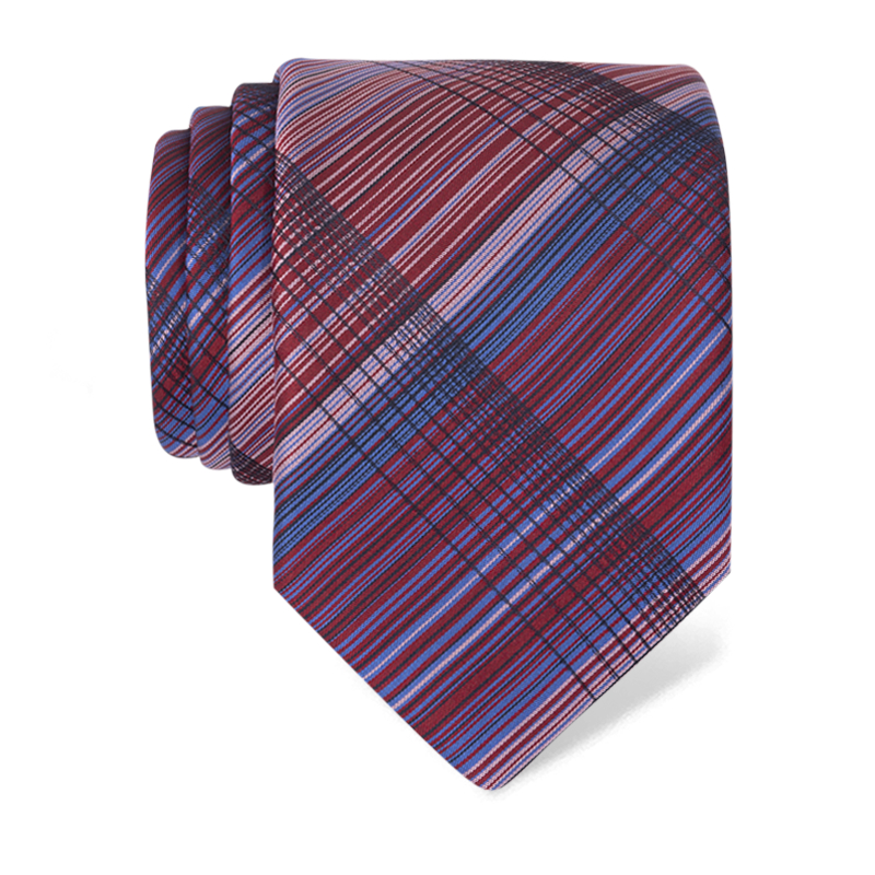 Cravat CROATA Classic  Checked Red  Silk 100%  