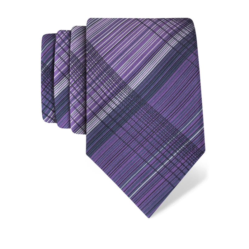 Cravat CROATA Classic  Checked Purple  Silk 100%  