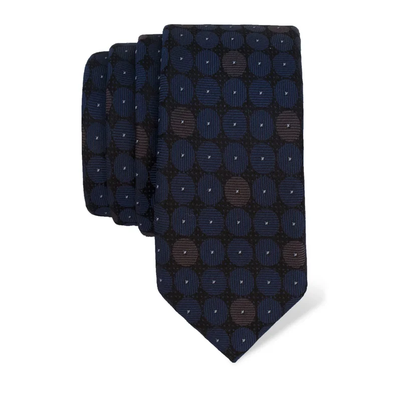 Cravat CROATA Classic  Ovals Blue  Silk 100%  