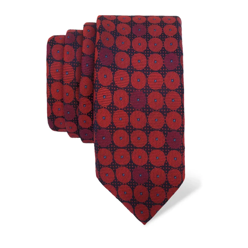 Cravat CROATA Classic  Ovals Red  Silk 100%  