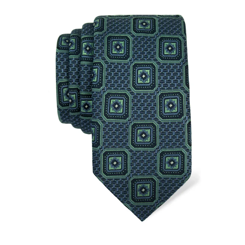 Cravat CROATA Classic  Flora and Fauna Blue  Silk 100%  