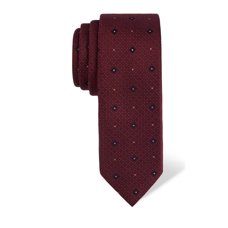 Cravat CROATA Classic  Dots Wine red  Silk 100%  