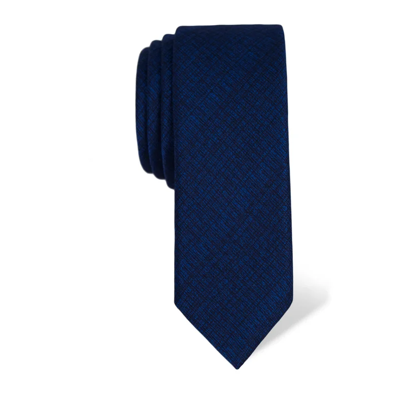 Cravat CROATA Classic  Solid textured Blue  Silk 100%  
