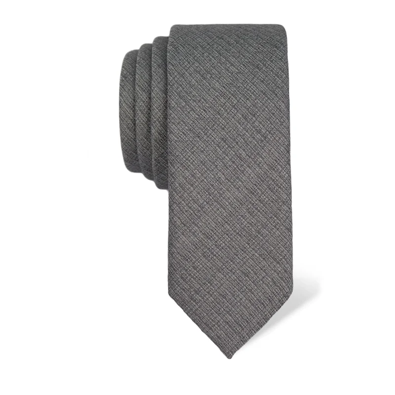 Cravat CROATA Classic  Solid textured Grey  Silk 100%  