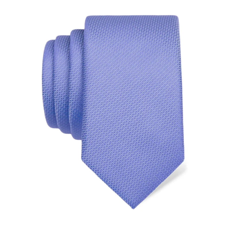 Cravat CROATA Classic  Solid textured Light blue  Silk 100%  