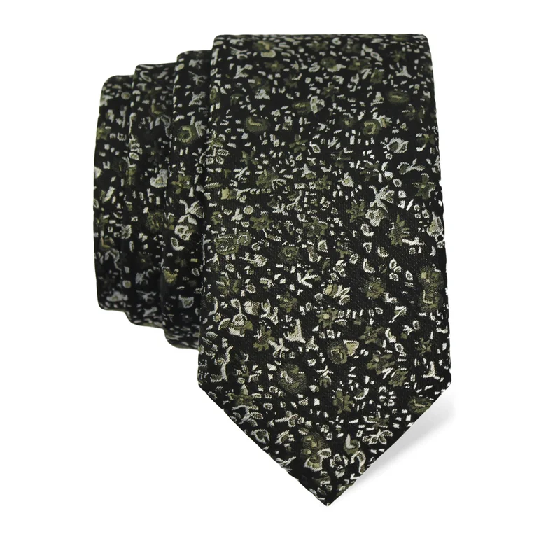 Cravat CROATA Classic  Flora and Fauna Black  Silk 100%  