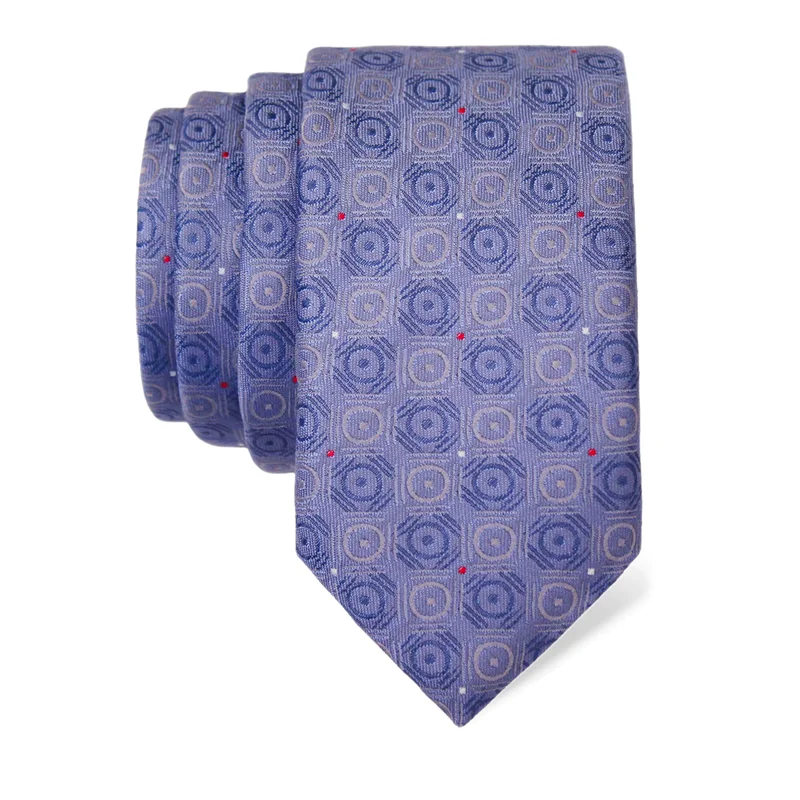 Cravat CROATA Classic  Ovals Light blue  Silk 100%  