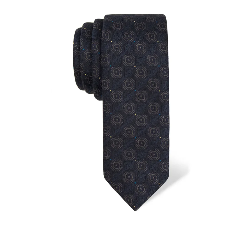 Cravat CROATA Classic  Ovals Dark blue  Silk 100%  