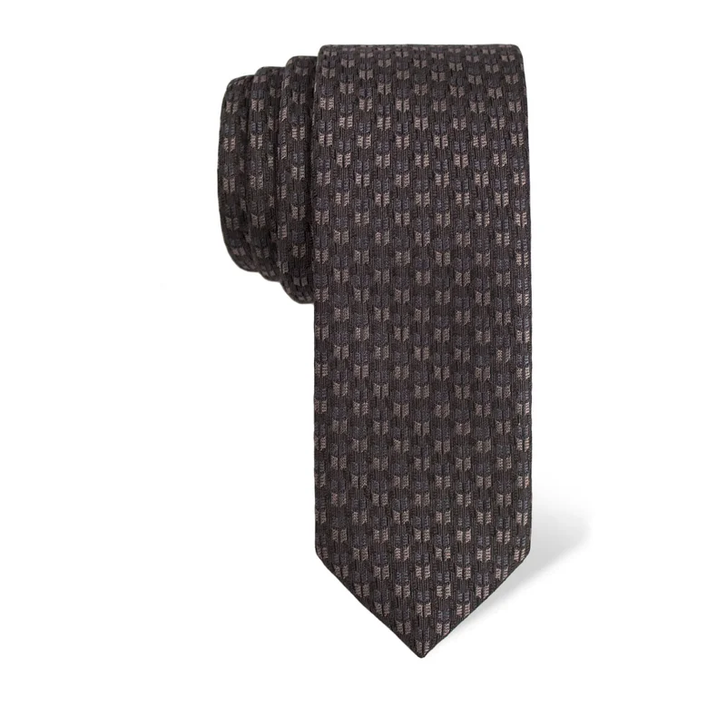 Cravat CROATA Classic  Small shapes Grey  Silk 100%  