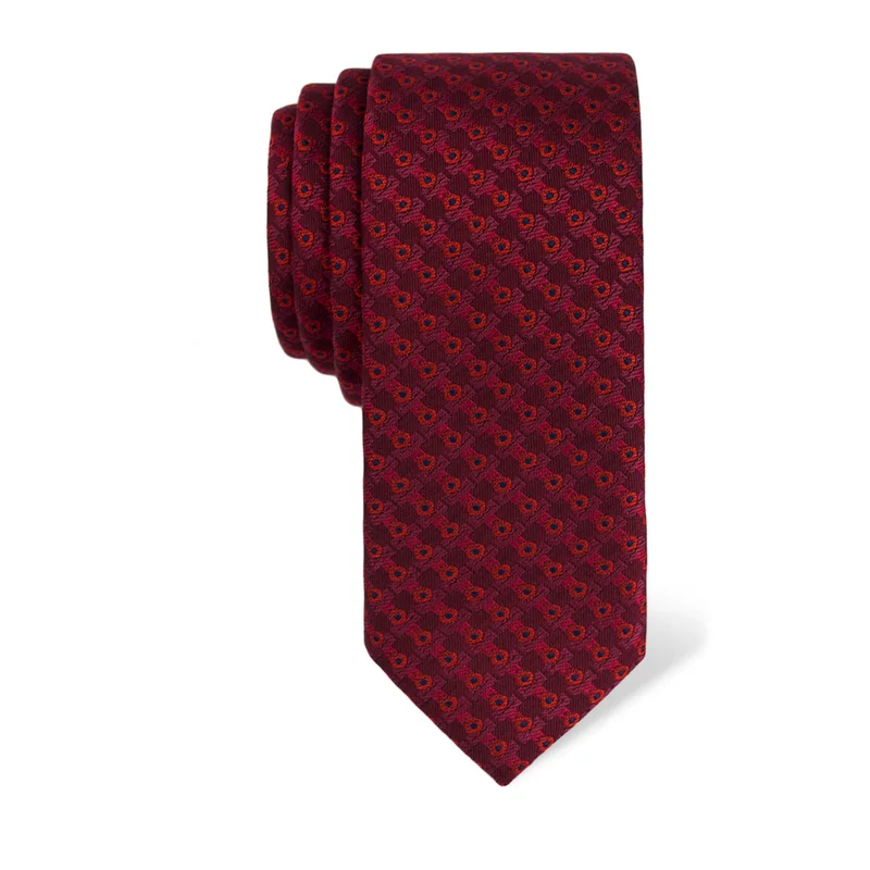 Cravat CROATA Classic  Dots Wine red  Silk 100%  