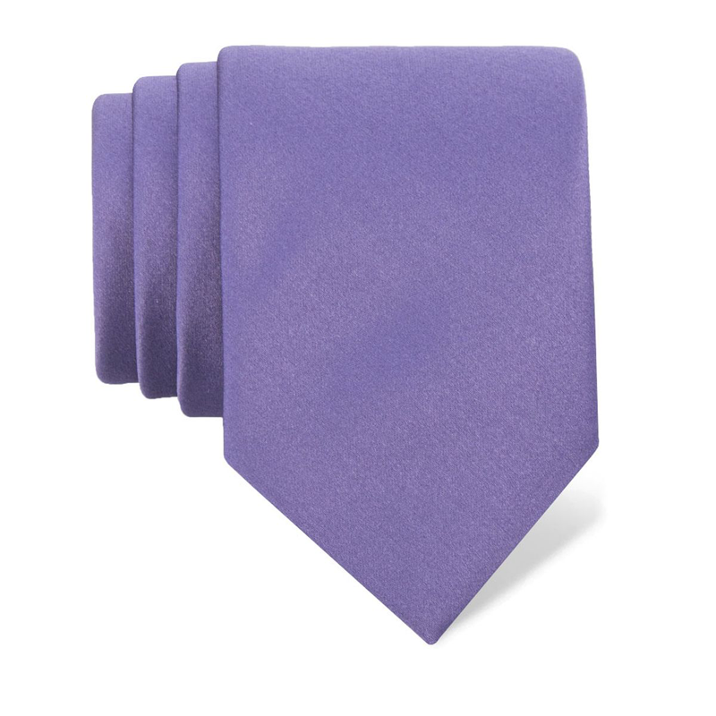 Cravat CROATA Classic  Solid textured Purple  Silk 100%  