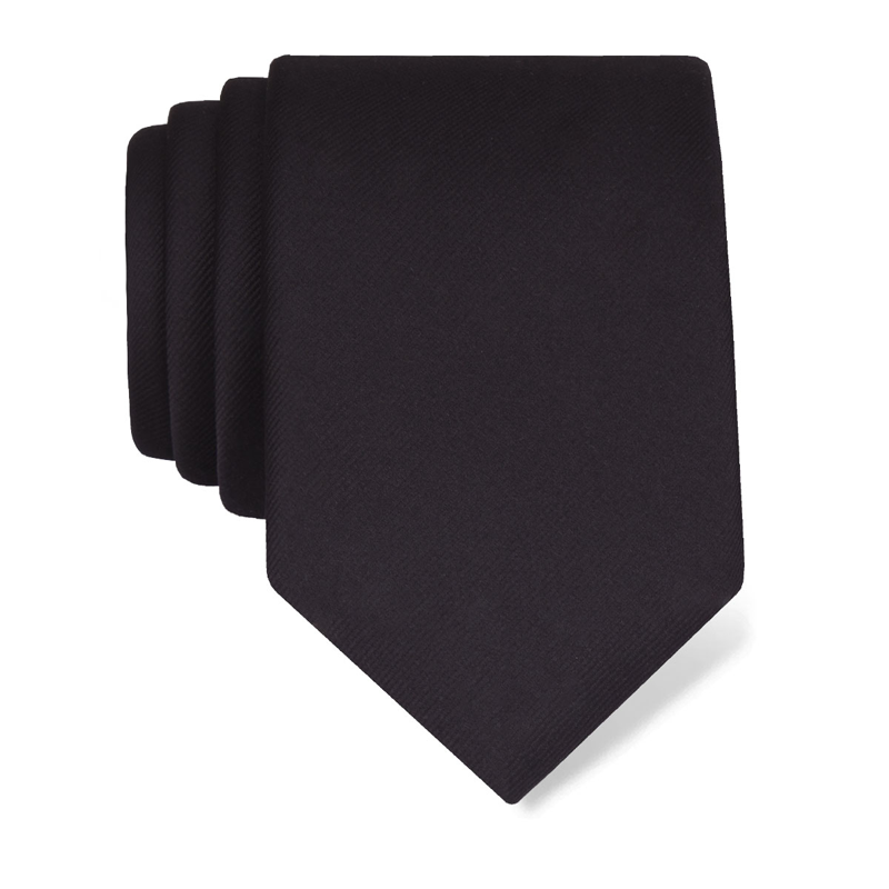 Cravat CROATA Classic  Solid textured Black  Silk 100%  