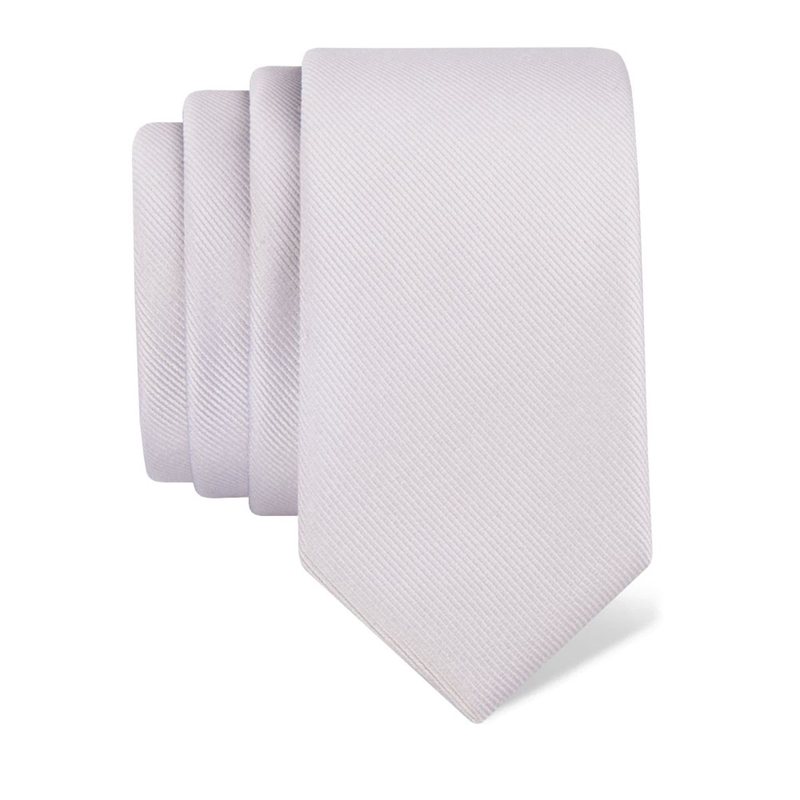 Cravat CROATA Classic  Solid textured Light grey  Silk 100%  