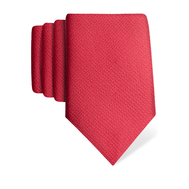 Cravat CROATA Classic  Solid textured Red  Silk 100%  