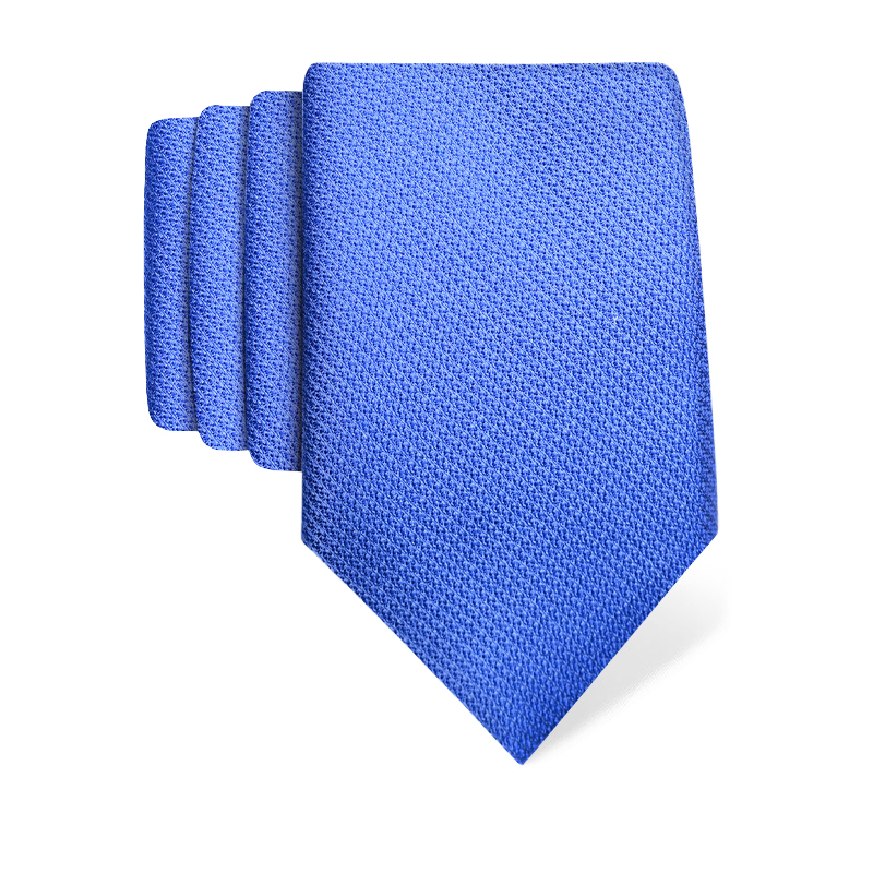 Cravat CROATA Classic  Solid textured Blue  Silk 100%  