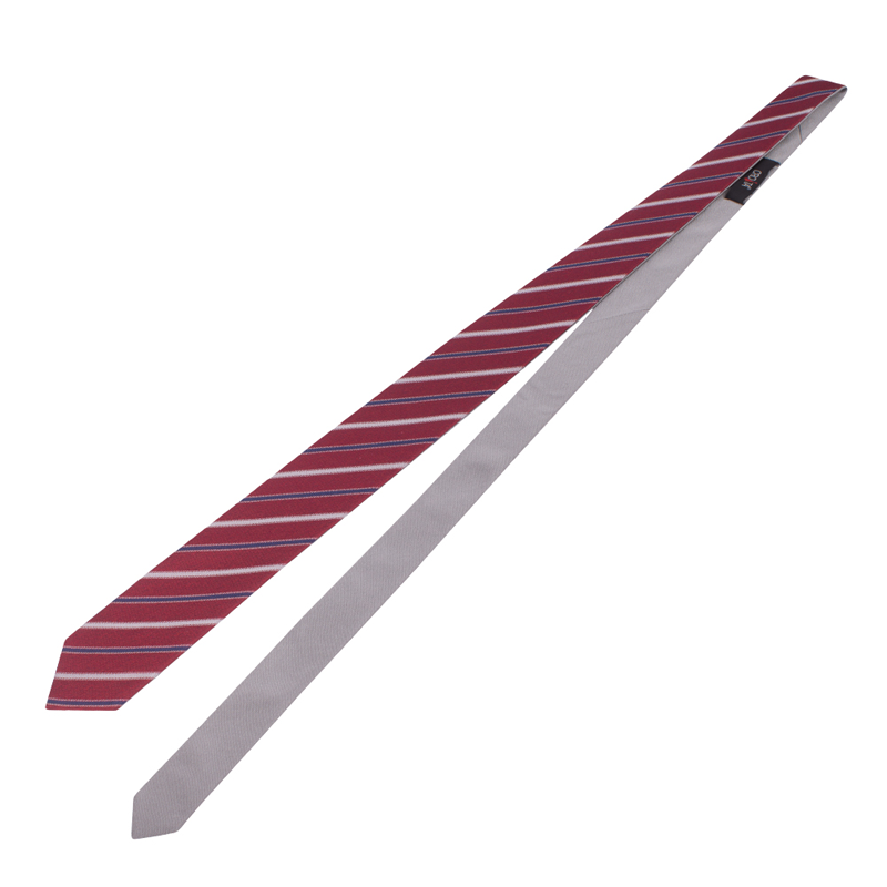 Cravat CROATA Classic Double face Regimental Wine red  Silk 100%  