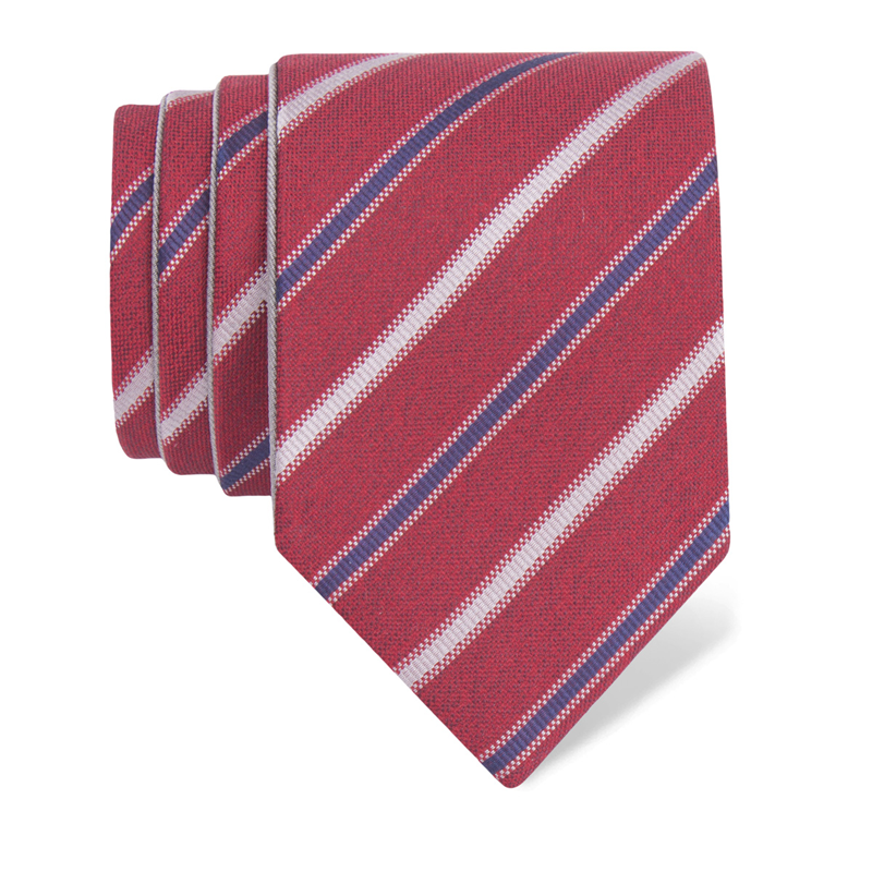 Cravat CROATA Classic Double face Regimental Wine red  Silk 100%  