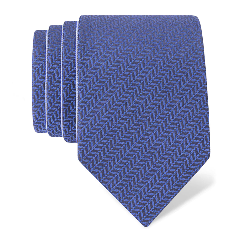 Cravat CROATA Clasicum Classic Double face Small shapes Dark blue  Silk 100%  