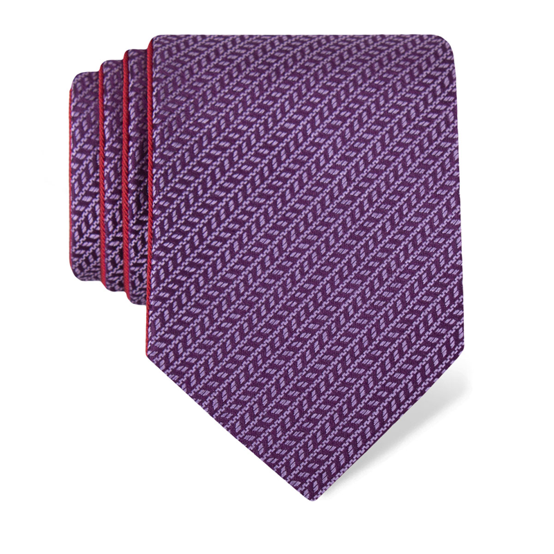 Cravat CROATA Classic Double face Small shapes Purple  Silk 100%  