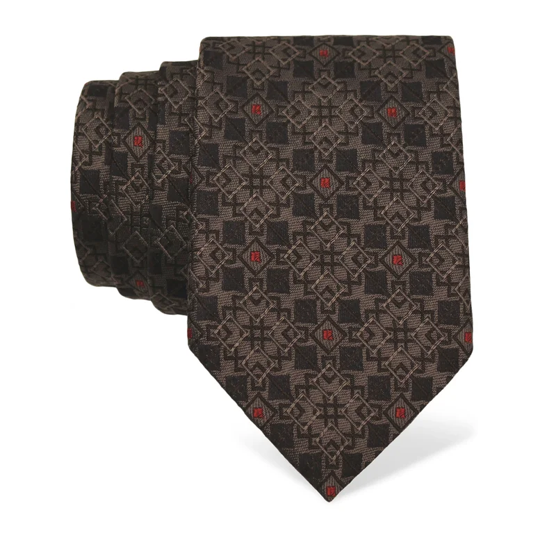 Cravat CROATA Brijuni Classic  Squares Grey  Silk 100%  
