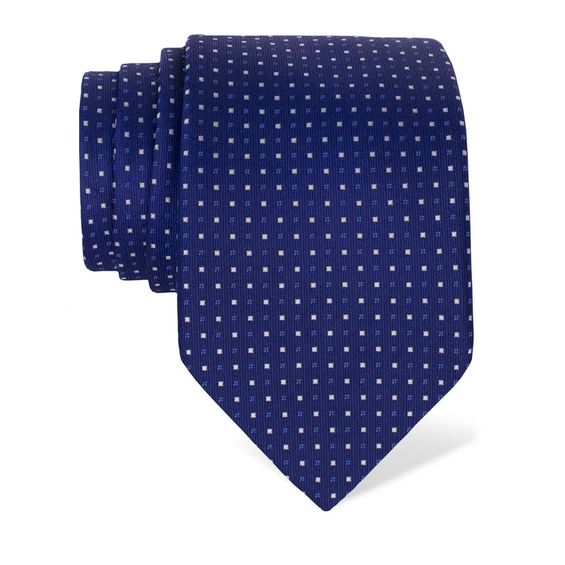 Cravat CROATA Classic Large Small shapes Blue  Silk 100%  