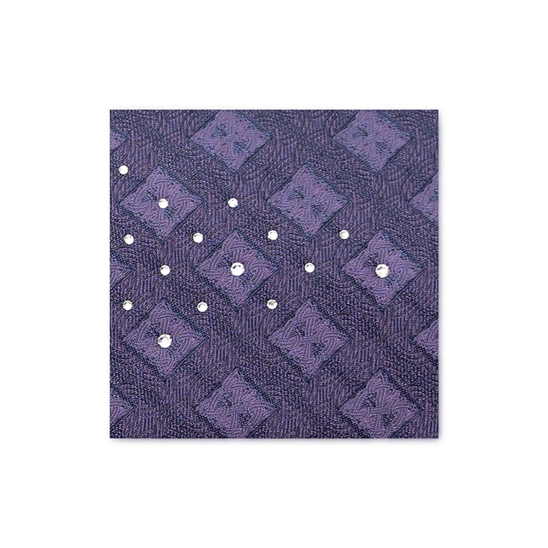 Cravat CROATA Kristal Thematic Limited edition Braiding Purple  Silk 100%, High quality chrystals  