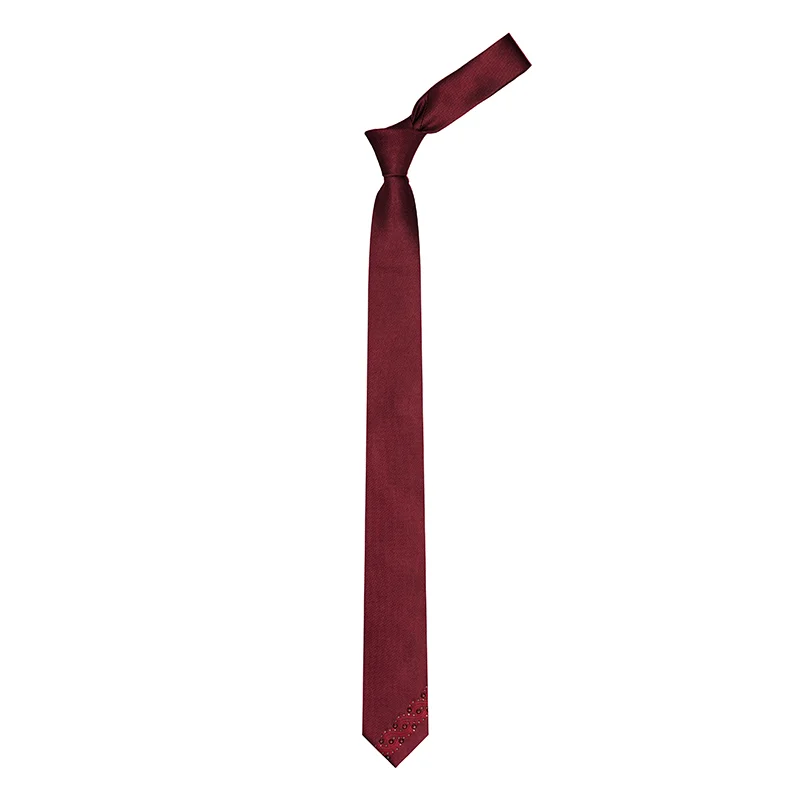 Cravat CROATA Kristal Thematic  Braiding Wine red  Silk 100%, High quality chrystals  