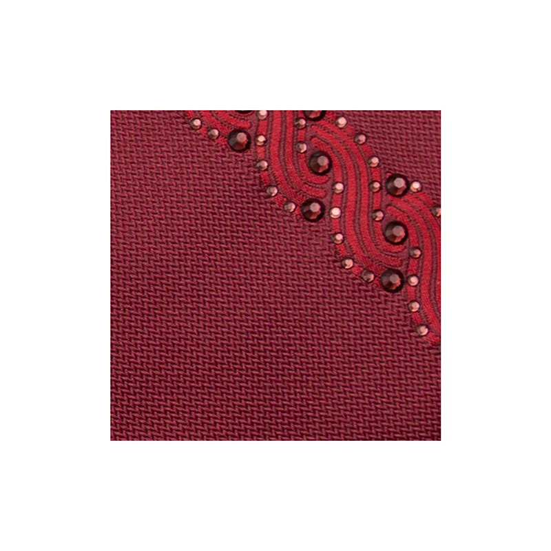 Cravat CROATA Kristal Thematic  Braiding Wine red  Silk 100%, High quality chrystals  