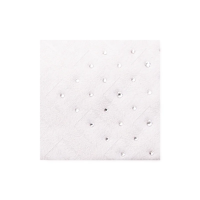 Cravat CROATA Kristal Thematic  Braiding White  Silk 100%, High quality chrystals  