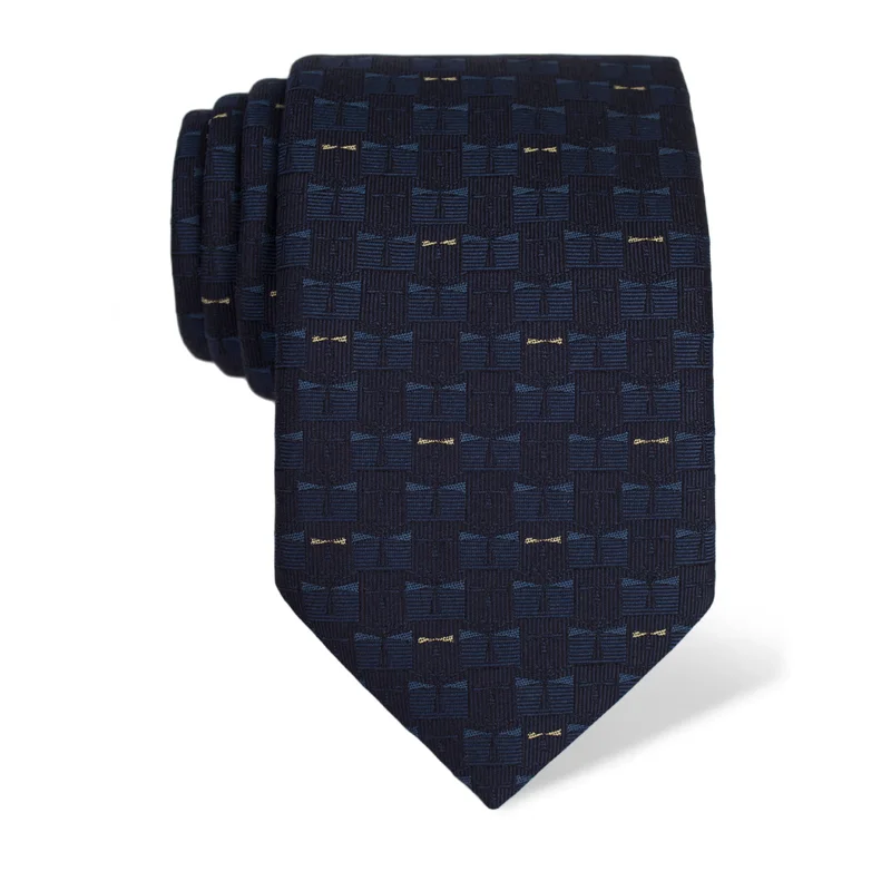Cravat CROATA Thematic  Sea motif Blue  Silk 100%  