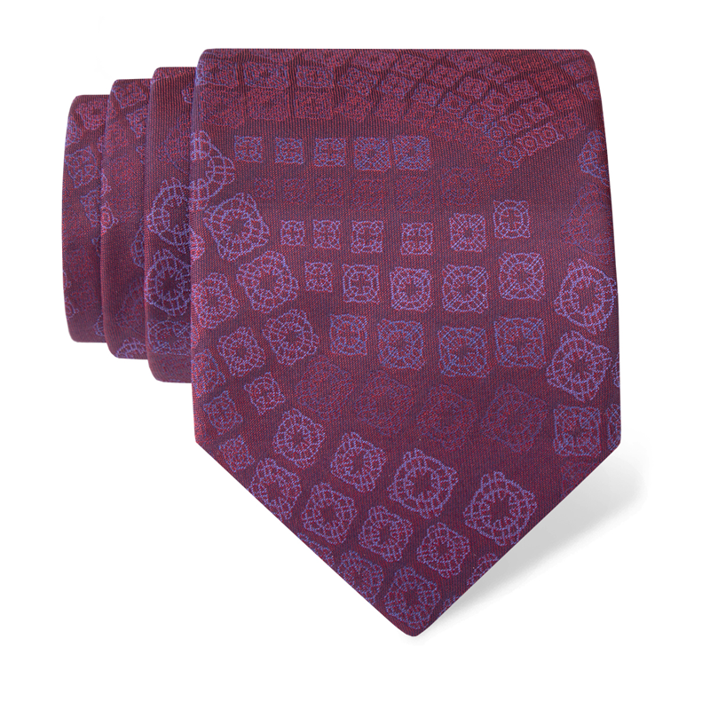 Cravat CROATA 4 Thematic Limited edition Braiding Wine red  Silk 100%  