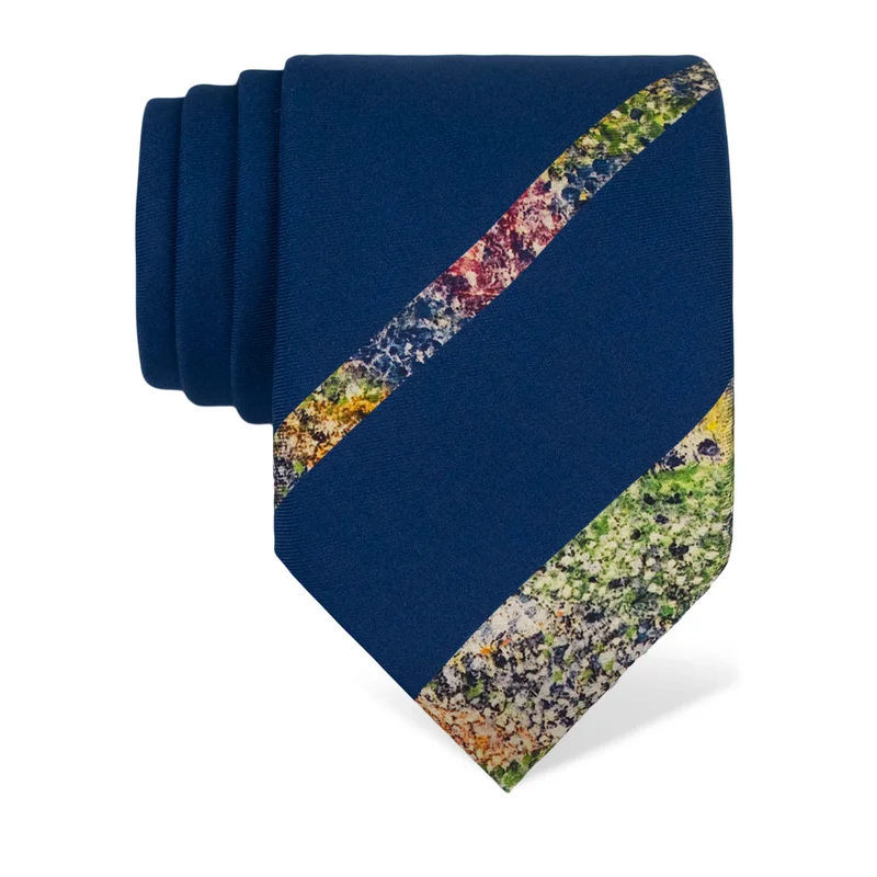 Cravat CROATA Art Brijuni Thematic   Blue  Silk 100%  