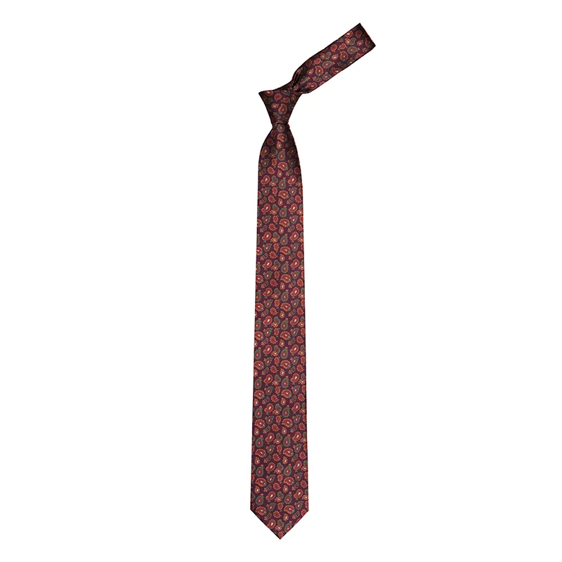 Cravat CROATA Classic Regular Paisley Red  Silk 100%  