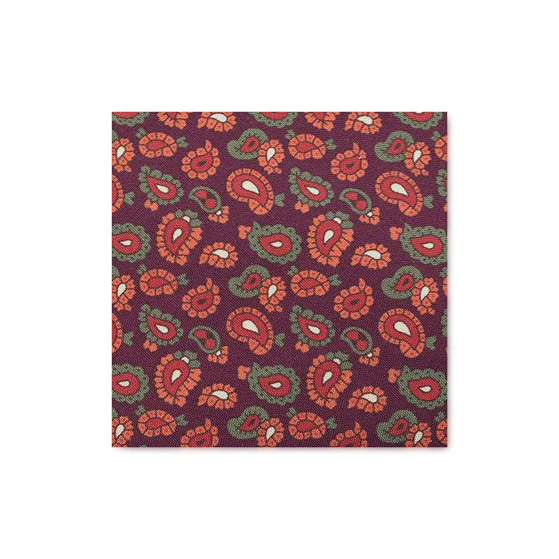 Cravat CROATA Classic Regular Paisley Red  Silk 100%  