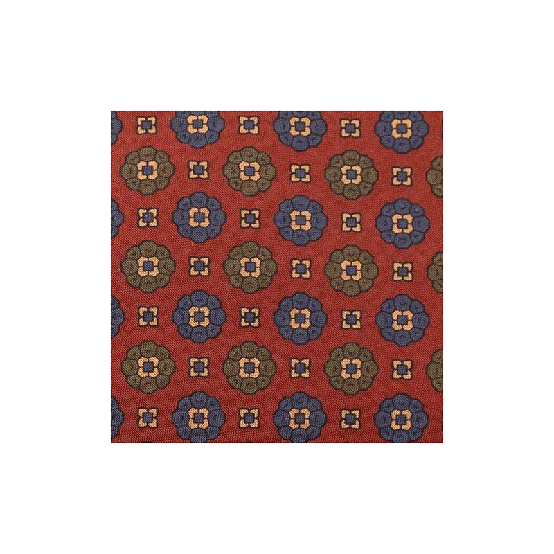 Cravat CROATA Classic Regular Flora and Fauna Red  Silk 100%  